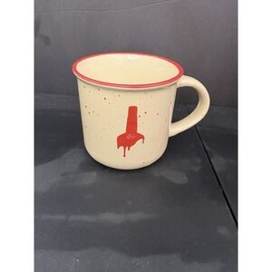 Makers Mark Bourbon Whiskey Ceramic Coffee Cup Tan w/ Red Speckles Sip With Care